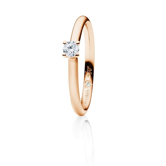 Ring "Diamante in Amore" 750RG 4-er Krappe, 1 Diamant Brillant-Schliff 0.20ct TW/vs1, 1 Diamant Brillant-Schliff 0.005ct TW/vs1