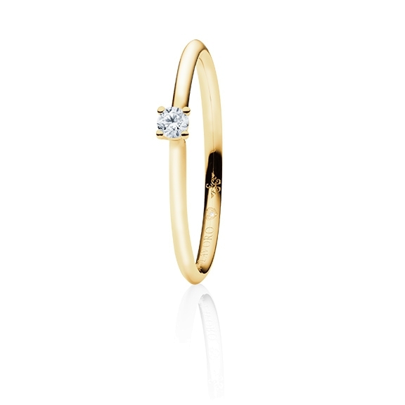 Ring "Diamante in Amore" 750GG 4-er Krappe, 1 Diamant Brillant-Schliff 0.10ct TW/vs1, 1 Diamant Brillant-Schliff 0.005ct TW/vs1