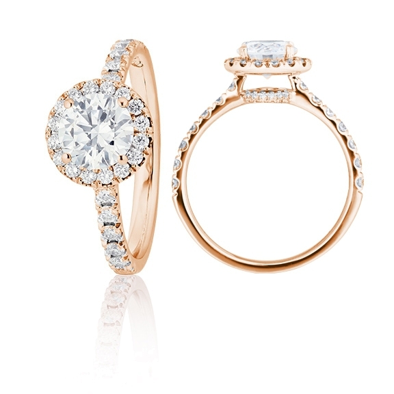 Ring "Shades of Love" 750RG, 1 Diamant Brillant-Schliff 1.00ct TW/si1 GIA Zertifikat, 42 Diamanten Brillant-Schliff 0.48ct TW/vs1, 1 Diamant Brillant-Schliff 0.005ct TW/vs1