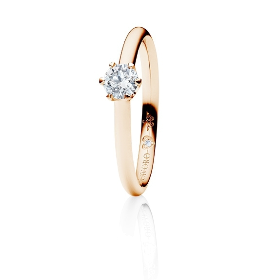 Ring "Endless Love" 750RG 6-er Krappe, 1 Diamant Brillant-Schliff 0.30ct TW/vs1 GIA Zertifikat, 1 Diamant Brillant-Schliff 0.005ct TW/vs1