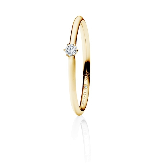 Ring "Endless Love" 750GG 6-er Krappe, 1 Diamant Brillant-Schliff 0.05ct TW/vs1, 1 Diamant Brillant-Schliff 0.005ct TW/vs1