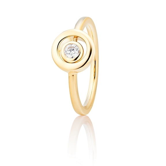Ring "Glam Motion" 750GG, 1 Diamant Brillant-Schliff 0.15ct TW/si