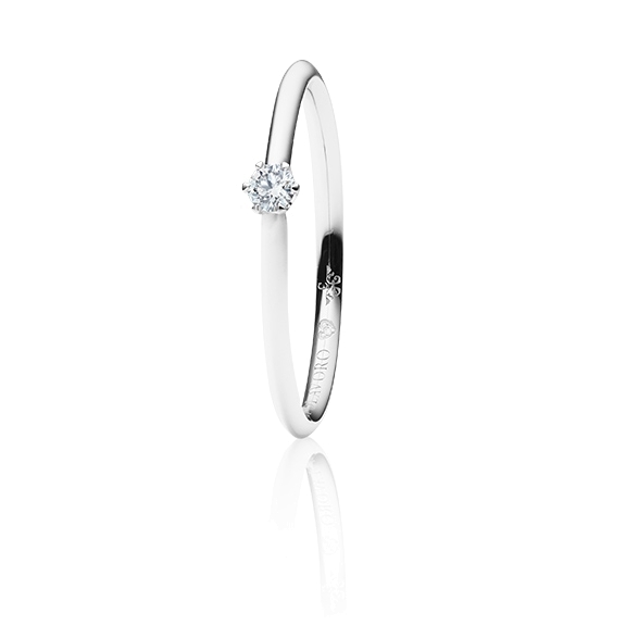 Ring "Endless Love" 750WG 6-er Krappe, 1 Diamant Brillant-Schliff 0.10ct TW/vs1, 1 Diamant Brillant-Schliff 0.005ct TW/vs1