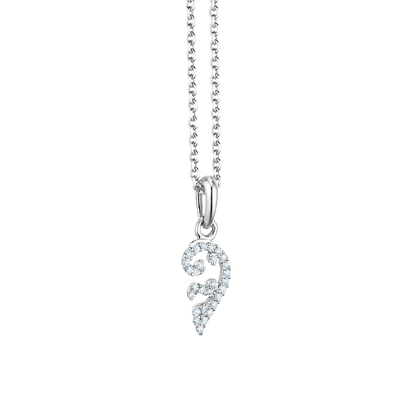 Collier "Joy" Angels Wing 750WG, 28 Diamanten Brillant-Schliff 0.04ct TW/vs, Länge 41.0 cm