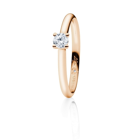Ring "Diamante in Amore" 750RG 4-er Krappe, 1 Diamant Brillant-Schliff 0.25ct TW/vs1, 1 Diamant Brillant-Schliff 0.005ct TW/vs1