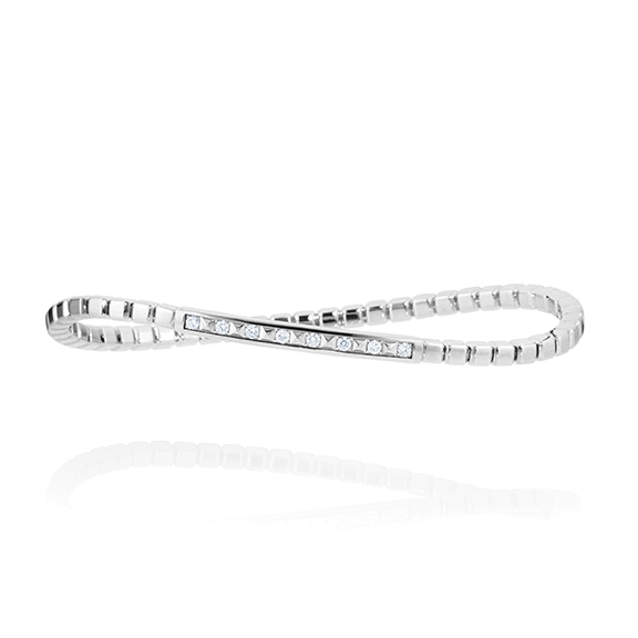Armband "Manhattan" 750WG, 8 Diamanten Brillant-Schliff 0.17ct TW/vs, Innenumfang 17.0 cm