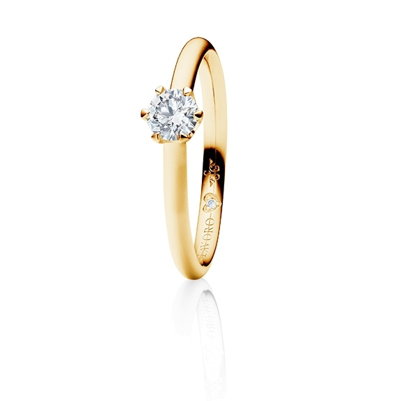 Ring "Endless Love" 750GG 6-er Krappe, 1 Diamant Brillant-Schliff 0.40ct TW/vs1 GIA Zertifikat, 1 Diamant Brillant-Schliff 0.005ct TW/vs1