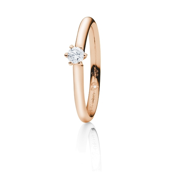 Ring "Diamante in Amore" 750RG 6-er Krappe, 1 Diamant Brillant-Schliff 0.15ct TW/vs1, 1 Diamant Brillant-Schliff 0.005ct TW/vs1