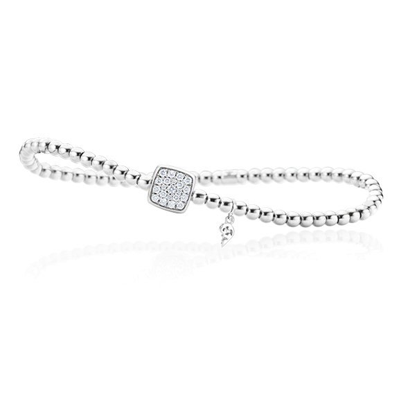 Armband "Dolcini Quadrat klein" 750WG, 21 Diamanten Brillant-Schliff 0.09ct TW/vs, Innenumfang 17.0 cm
