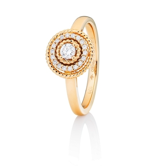 Ring "Amore mio" 750GG, 19 Diamanten Brillant-Schliff 0.20ct TW/si