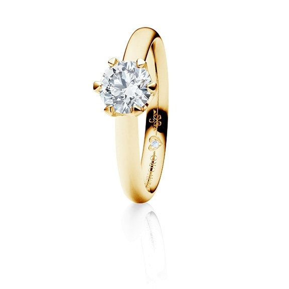 Ring "Endless Love" 750GG 6-er Krappe, 1 Diamant Brillant-Schliff 0.75ct TW/vs1 GIA Zertifikat, 1 Diamant Brillant-Schliff 0.005ct TW/vs1