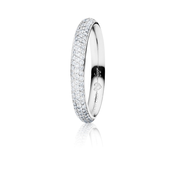 Ring "Diamante in Amore" 750WG Pavé, 76 Diamanten Brillant-Schliff 0.60ct TW/vs1, 1 Diamant Brillant-Schliff 0.005ct TW/vs1
