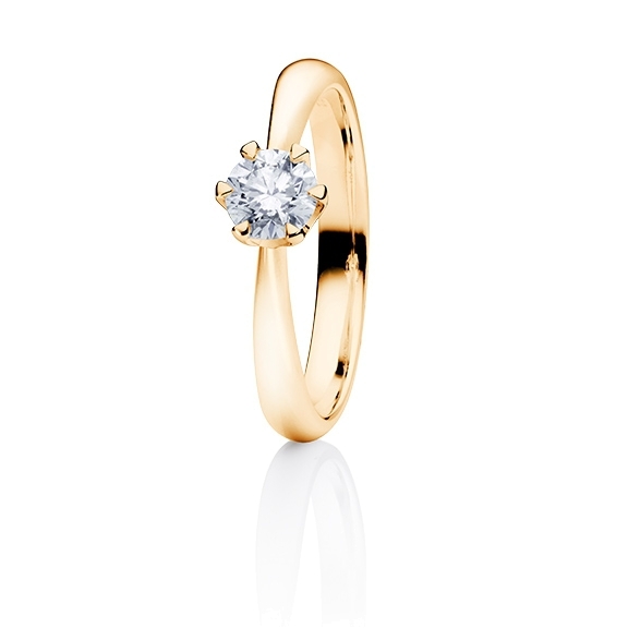 Ring "Classico" 750GG 6-er Krappe, 1 Diamant Brillant-Schliff 0.50ct TW/si GIA Zertifikat