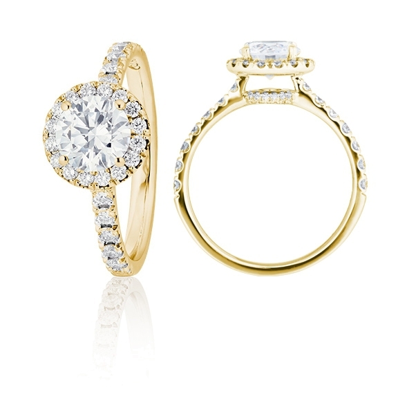Ring "Shades of Love" 750GG, 1 Diamant Brillant-Schliff 1.00ct TW/si1 GIA Zertifikat, 42 Diamanten Brillant-Schliff 0.48ct TW/vs1, 1 Diamant Brillant-Schliff 0.005ct TW/vs1
