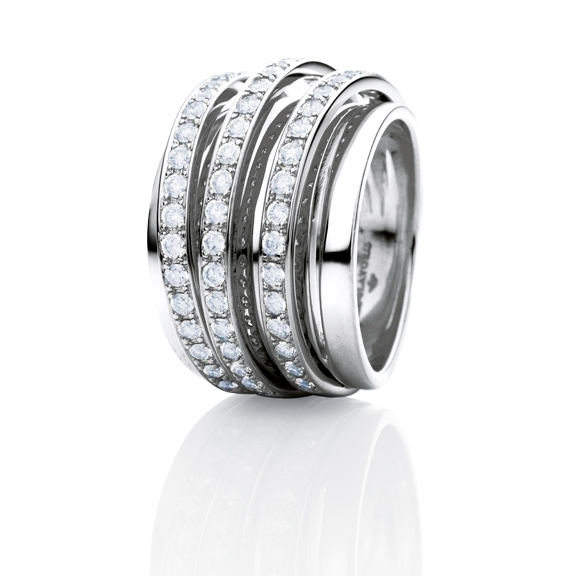 Ring "La Donna" 750WG, 56 Diamanten Brillant-Schliff 1.12ct TW/si