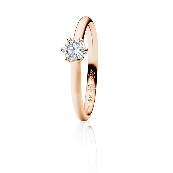 Ring "Endless Love" 750RG 6-er Krappe, 1 Diamant Brillant-Schliff 0.40ct TW/vs1 GIA Zertifikat, 1 Diamant Brillant-Schliff 0.005ct TW/vs1