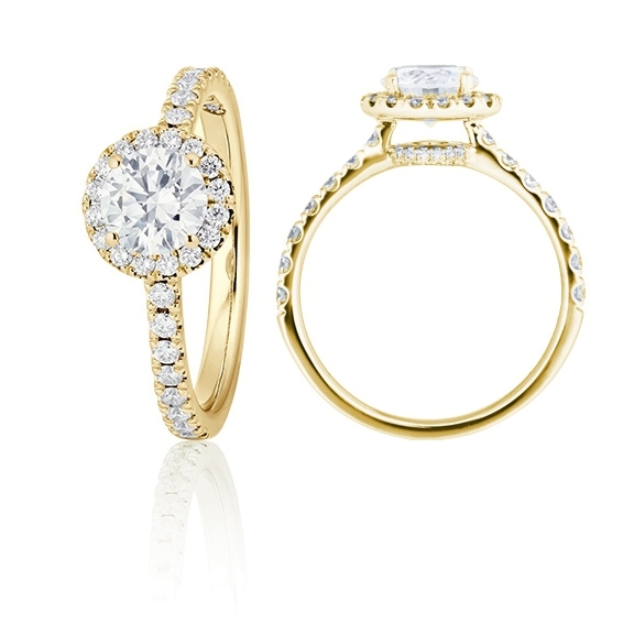 Ring "Shades of Love" 750GG, 1 Diamant Brillant-Schliff 0.50ct TW/si1 GIA Zertifikat, 38 Diamanten Brillant-Schliff 0.41ct TW/vs1, 1 Diamant Brillant-Schliff 0.005ct TW/vs1