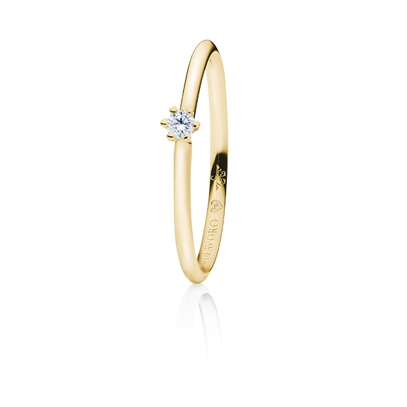 Ring "Diamante in Amore" 750GG 6-er Krappe, 1 Diamant Brillant-Schliff 0.05ct TW/vs1, 1 Diamant  Brillant-Schliff 0.005ct TW/vs1