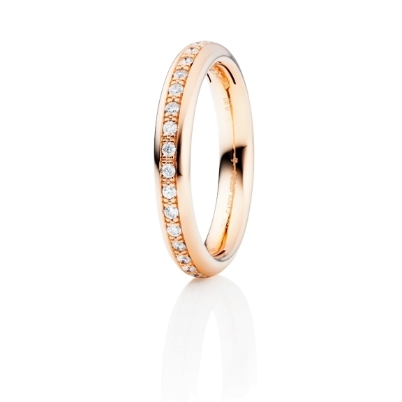 Ring "Fantasia" 750RG, 20 Diamanten Brillant-Schliff 0.20ct TW/si