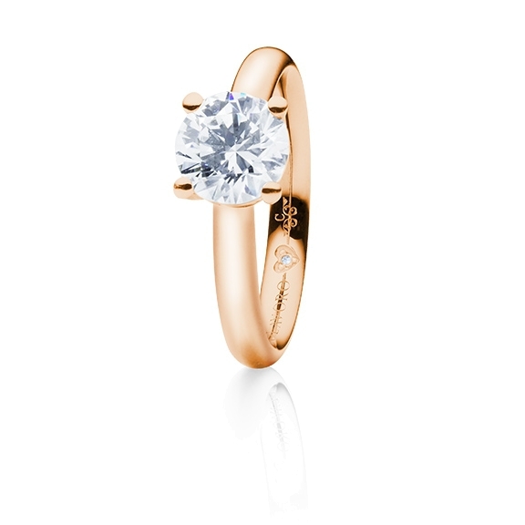 Ring "Diamante in Amore" 750RG 4-er Krappe, 1 Diamant Brillant-Schliff 1.00ct TW/vs1 GIA Zertifikat, 1 Diamant Brillant-Schliff 0.005ct TW/vs1