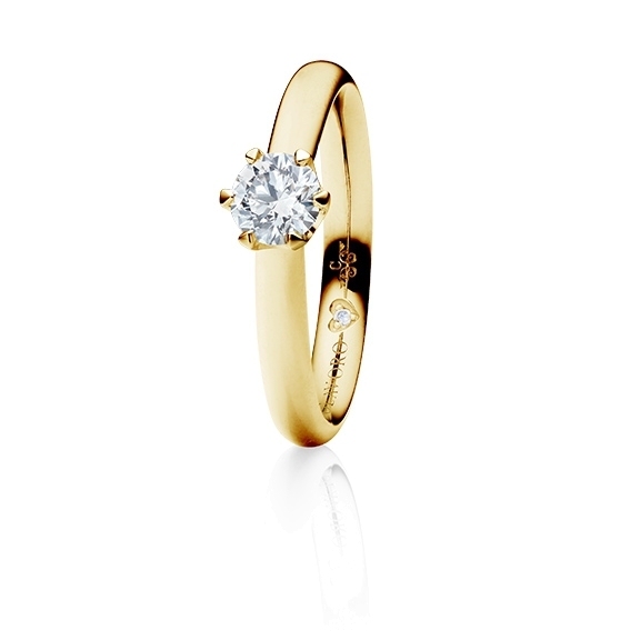 Ring "Endless Love" 750GG 6-er Krappe, 1 Diamant Brillant-Schliff 0.50ct TW/vs1 GIA Zertifikat, 1 Diamant Brillant-Schliff 0.005ct TW/vs1