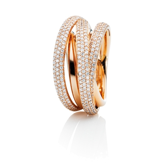 Ring "Cielo" 750RG, 325 Diamanten Brillant-Schliff 1.30ct TW/si