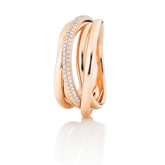 Ring "Cielo" 750RG, 61 Diamanten Brillant-Schliff 0.20ct TW/si