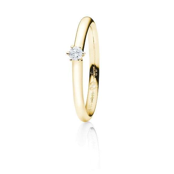 Ring "Diamante in Amore" 750GG 6-er Krappe, 1 Diamant Brillant-Schliff 0.10ct TW/vs1, 1 Diamant  Brillant-Schliff 0.005ct TW/vs1