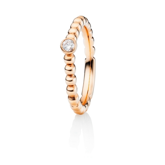 Ring "Fantasia" 750RG, 1 Diamant Brillant-Schliff 0.10ct TW/si