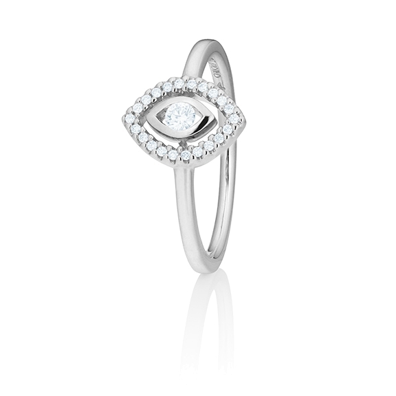 Ring "Glam Motion" 750WG, 1 Diamant Brillant-Schliff 0.075ct TW/si, 22 Diamanten Brillant-Schliff 0.065ct TW/si