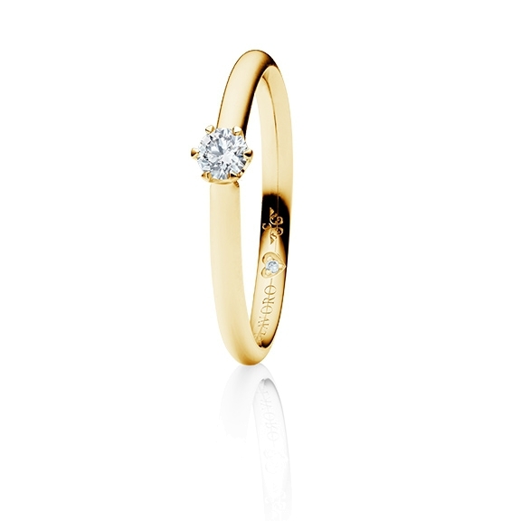 Ring "Endless Love" 750GG 6-er Krappe, 1 Diamant Brillant-Schliff 0.20ct TW/vs1, 1 Diamant Brillant-Schliff 0.005ct TW/vs1