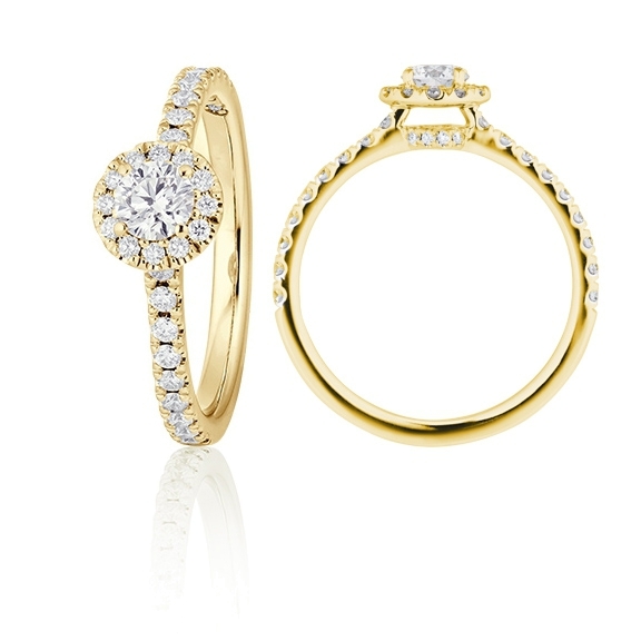 Ring "Shades of Love" 750GG, 1 Diamant Brillant-Schliff 0.25ct TW/si1, 38 Diamanten Brillant-Schliff 0.30ct TW/vs1, 1 Diamant Brillant-Schliff 0.005ct TW/vs1