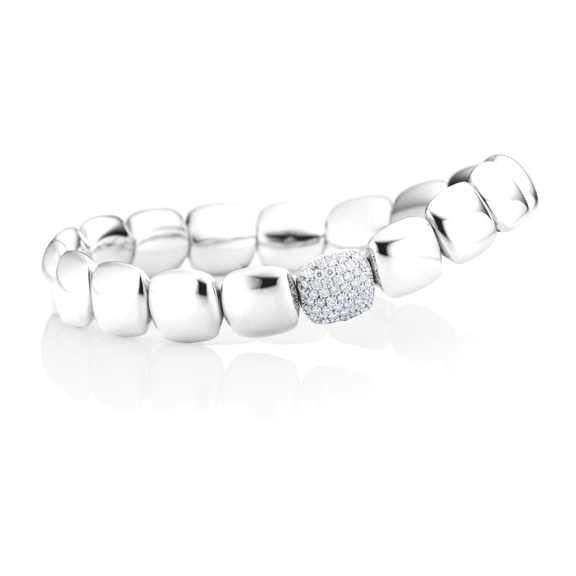 Armband "Flessibile" 750WG, 55 Diamanten Brillant-Schliff 0.44ct TW/si, Innenumfang 17.0 cm