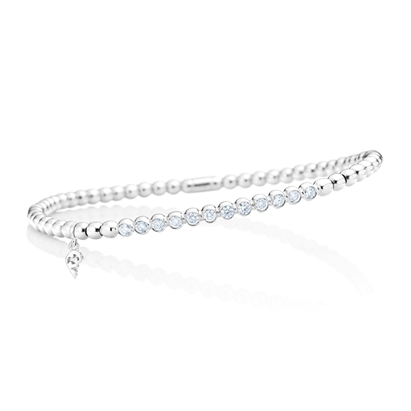 Armband "Flessibile" 750WG, 12 Diamanten Brillant-Schliff 0.35ct TW/vs, Innenumfang 17.0 cm