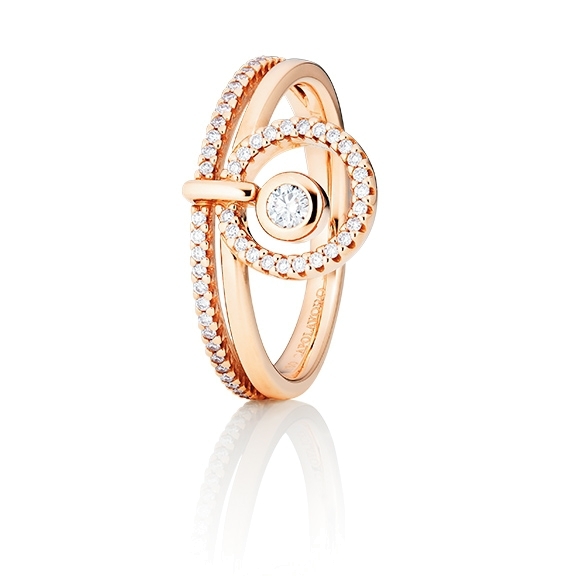 Ring "Glam Motion" 750RG, 1 Diamant Brillant-Schliff 0.15ct TW/si, 48 Diamanten Brillant-Schliff 0.29ct TW/si