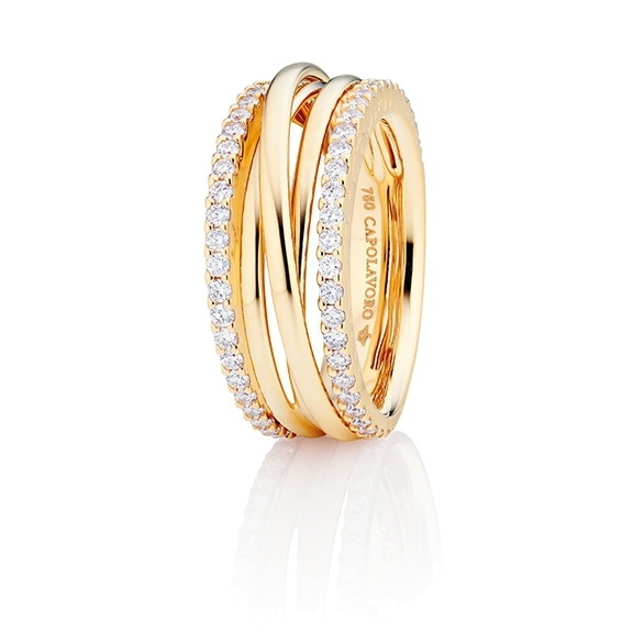 Ring "Magnifico" 750GG, 58 Diamanten Brillant-Schliff 0.82ct TW/si