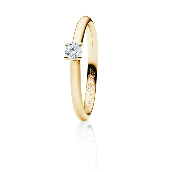 Ring "Diamante in Amore" 750GG 4-er Krappe, 1 Diamant Brillant-Schliff 0.20ct TW/vs1, 1 Diamant Brillant-Schliff 0.005ct TW/vs1
