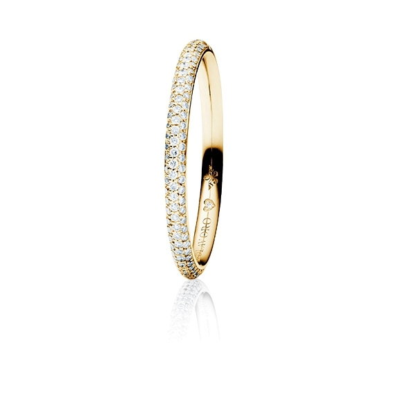 Ring "Diamante in Amore" 750GG Pavé, 106 Diamanten Brillant-Schliff 0.20ct TW/vs1, 1 Diamant Brillant-Schliff 0.005ct TW/vs1