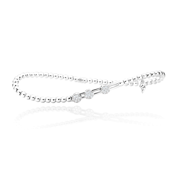 Armband "Flessibile" 750WG, 21 Diamanten Brillant-Schliff 0.14ct TW/si, Innenumfang 17.0 cm