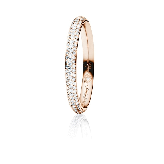 Ring "Diamante in Amore" 750RG Pavé, 106 Diamanten Brillant-Schliff 0.30ct TW/vs1, 1 Diamant Brillant-Schliff 0.005ct TW/vs1