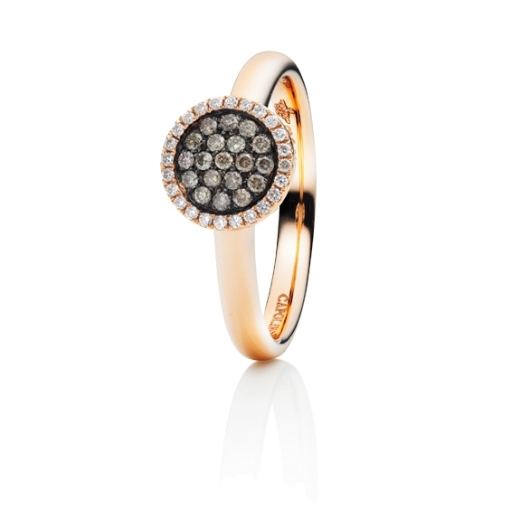 Ring "Dolcini" 750RG, 24 Diamanten Brillant-Schliff 0.08ct TW/vs, 19 Diamanten Brillant-Schliff 0.15ct light brown