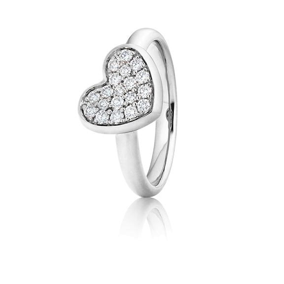 Ring "Dolcini Herz mittel" 750WG, 19 Diamanten Brillant-Schliff 0.27ct TW/vs1