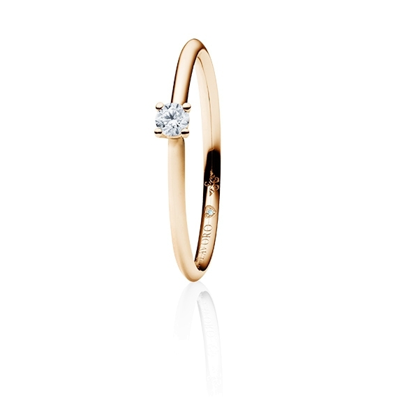 Ring "Diamante in Amore" 750RG 4-er Krappe, 1 Diamant Brillant-Schliff 0.15ct TW/vs1, 1 Diamant Brillant-Schliff 0.005ct TW/vs1