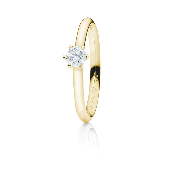 Ring "Diamante in Amore" 750GG 6-er Krappe, 1 Diamant Brillant-Schliff 0.25ct TW/vs1, 1 Diamant Brillant-Schliff 0.005ct TW/vs1