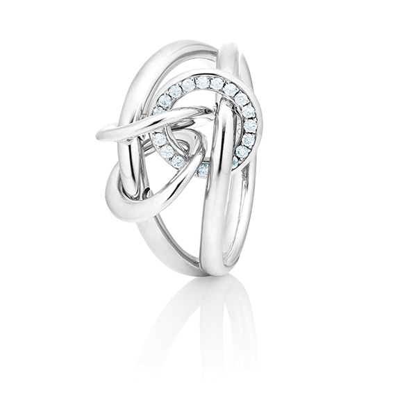 Ring "Cielo" 750WG, 20 Diamanten Brillant-Schliff 0.14ct TW/si