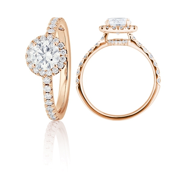 Ring "Shades of Love" 750RG, 1 Diamant Brillant-Schliff 0.50ct TW/si1 GIA Zertifikat, 38 Diamanten Brillant-Schliff 0.41ct TW/vs1, 1 Diamant Brillant-Schliff 0.005ct TW/vs1