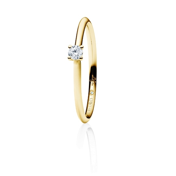 Ring "Diamante in Amore" 750GG 4-er Krappe, 1 Diamant Brillant-Schliff 0.15ct TW/vs1, 1 Diamant Brillant-Schliff 0.005ct TW/vs1