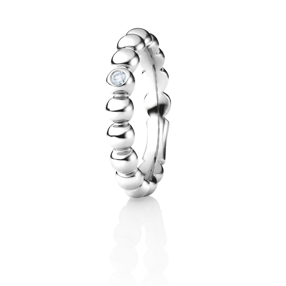 Ring "Fantasia" 750WG, 1 Diamant Brillant-Schliff 0.04ct TW/si
