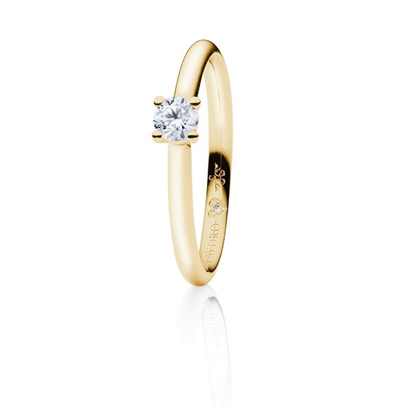 Ring "Diamante in Amore" 750GG 4-er Krappe, 1 Diamant Brillant-Schliff 0.25ct TW/vs1, 1 Diamant Brillant-Schliff 0.005ct TW/vs1