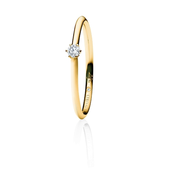 Ring "Endless Love" 750GG 6-er Krappe, 1 Diamant Brillant-Schliff 0.10ct TW/vs1, 1 Diamant Brillant-Schliff 0.005ct TW/vs1